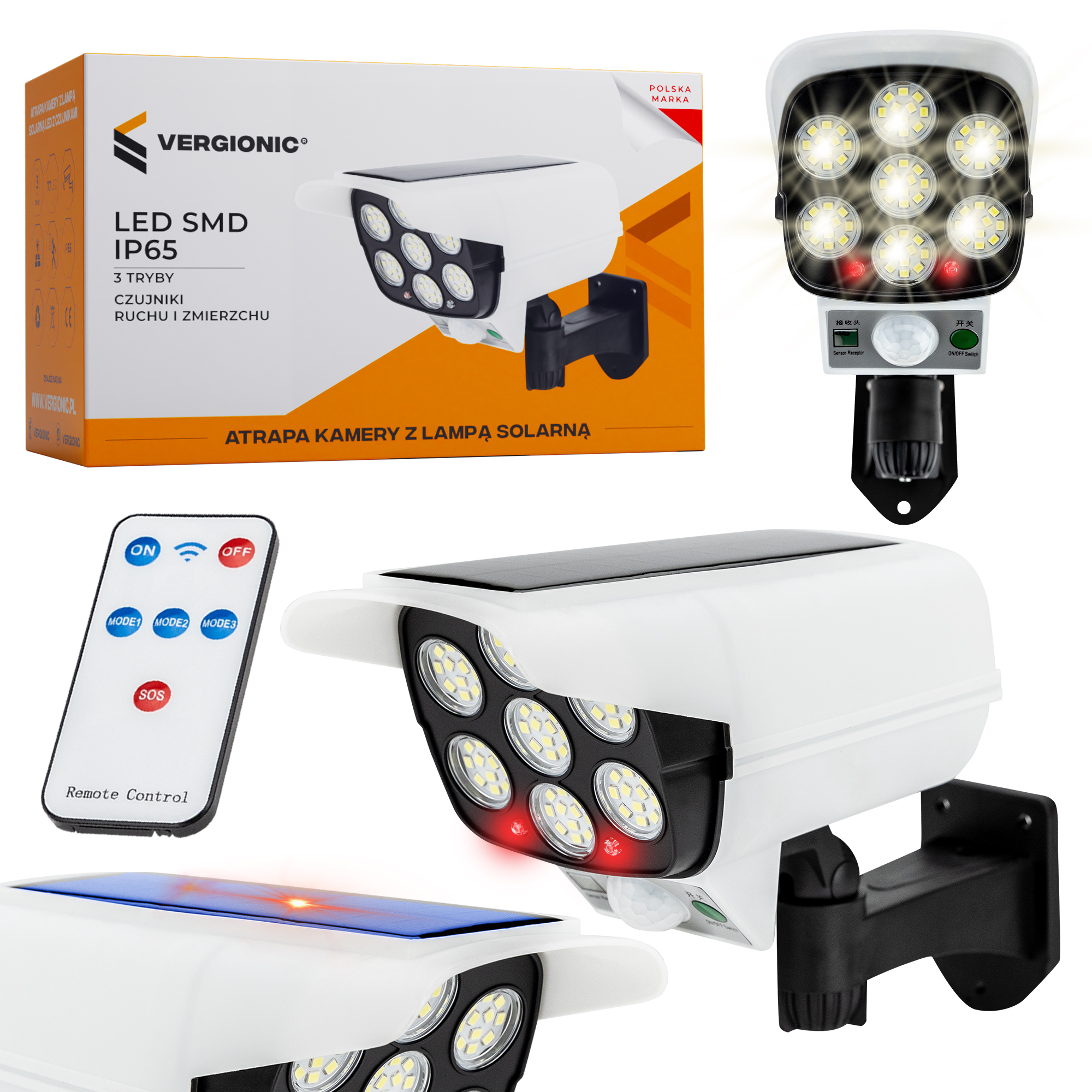 Atrapa kamery z solarną lampą LED i czujnikami VERGIONIC 4058_10