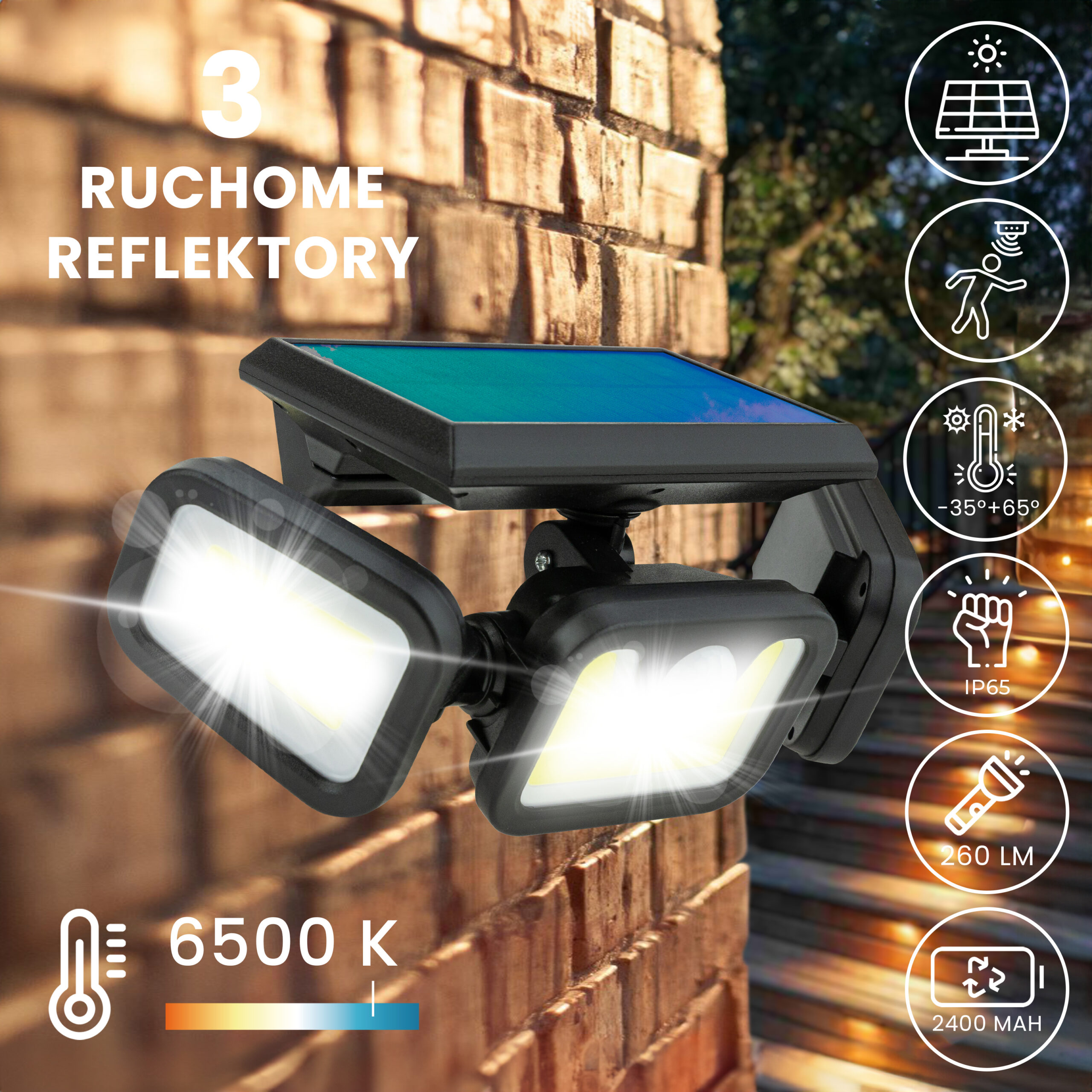 Lampa uliczna solarna 3 reflektory + czujniki VERGIONIC 4066_14