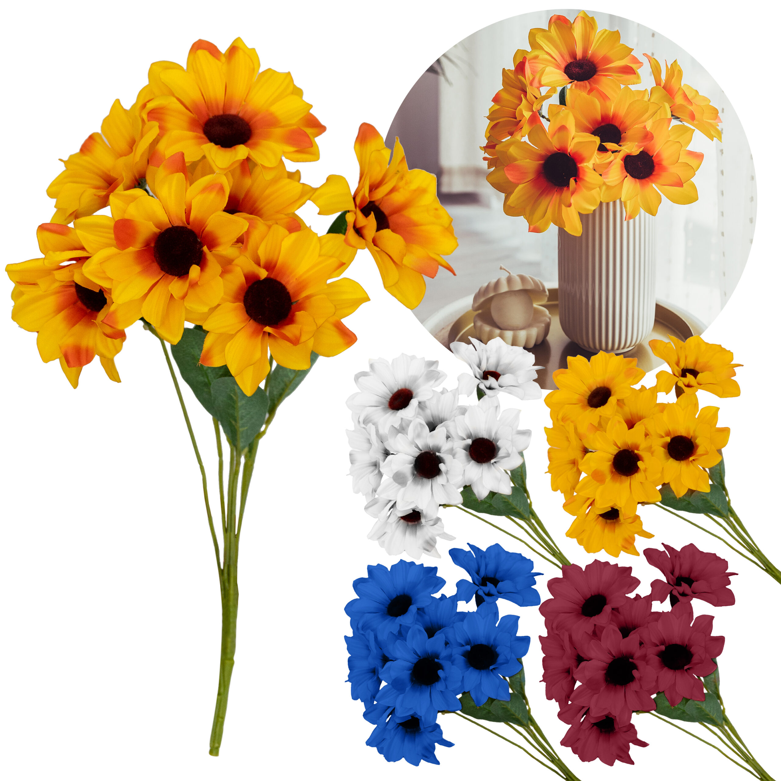 Kwiaty sztuczne SŁONECZNIK OZDOBNY 50 cm mix 7063_13