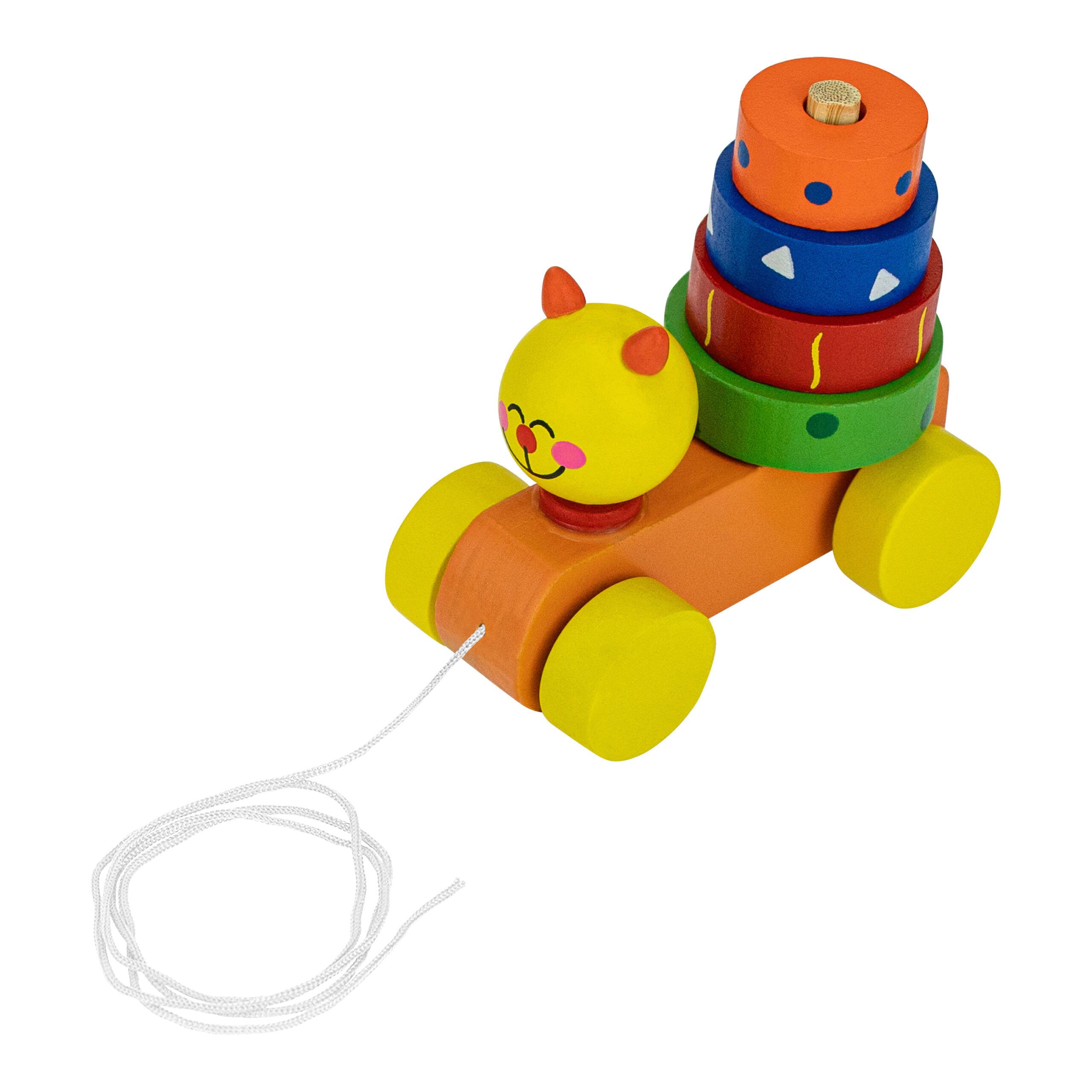 Drewniana edukacyjna zabawka na sznurku zwierzątka mix 7088_06