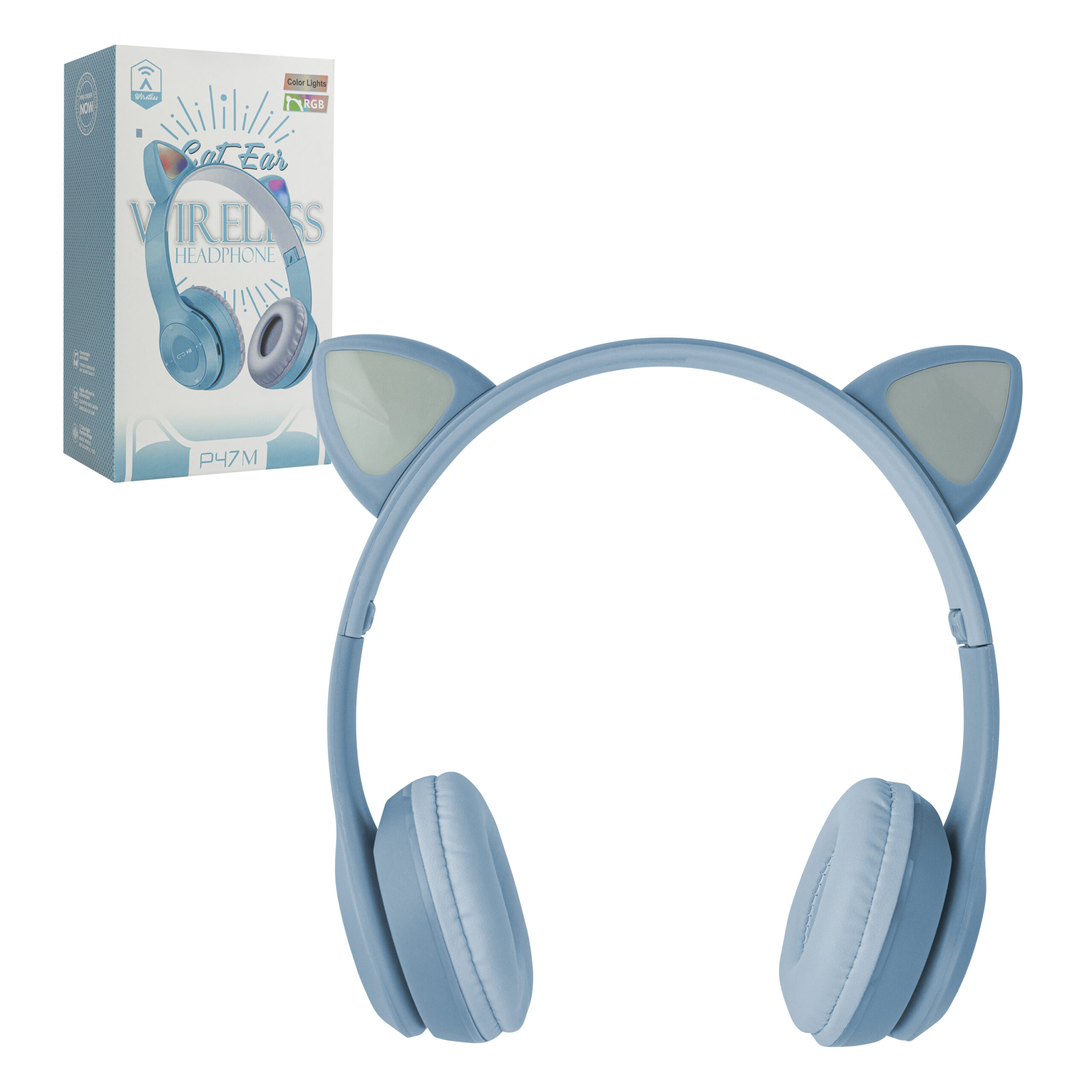 Słuchawki bezprzewodowe bluetooth LED kocie uszy mix kolorów 7301_19