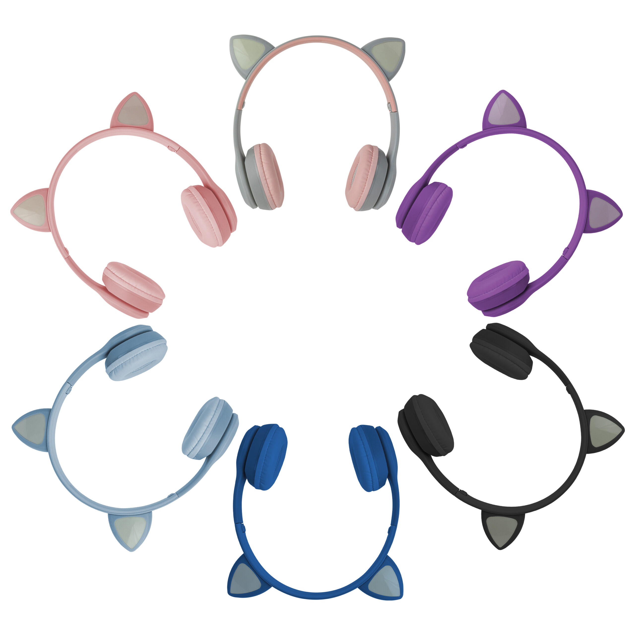 Słuchawki bezprzewodowe bluetooth LED kocie uszy mix kolorów 7301_30