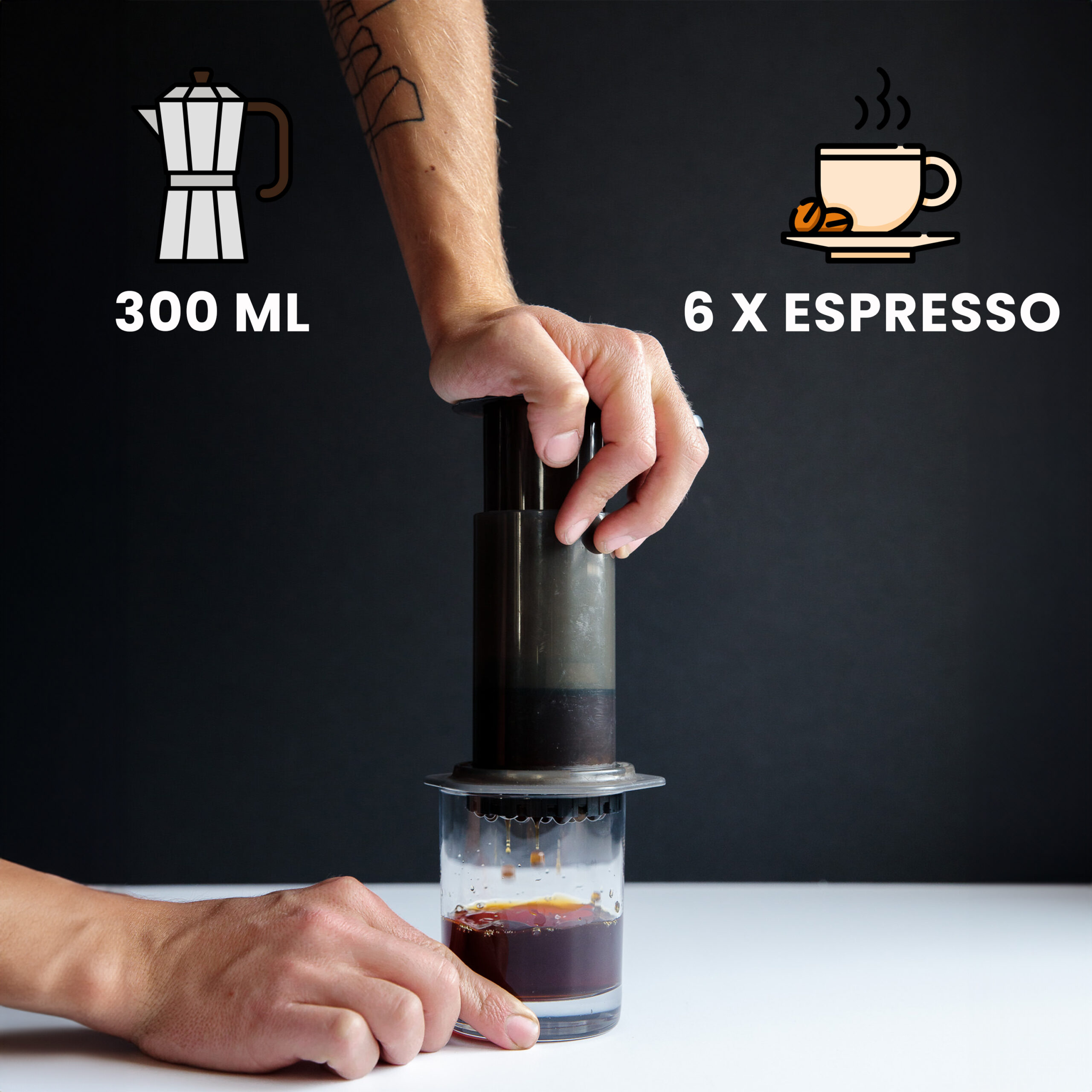 Ręczny zaparzacz ciśnieniowy do kawy 300 ml VERGIONIC 7562_14