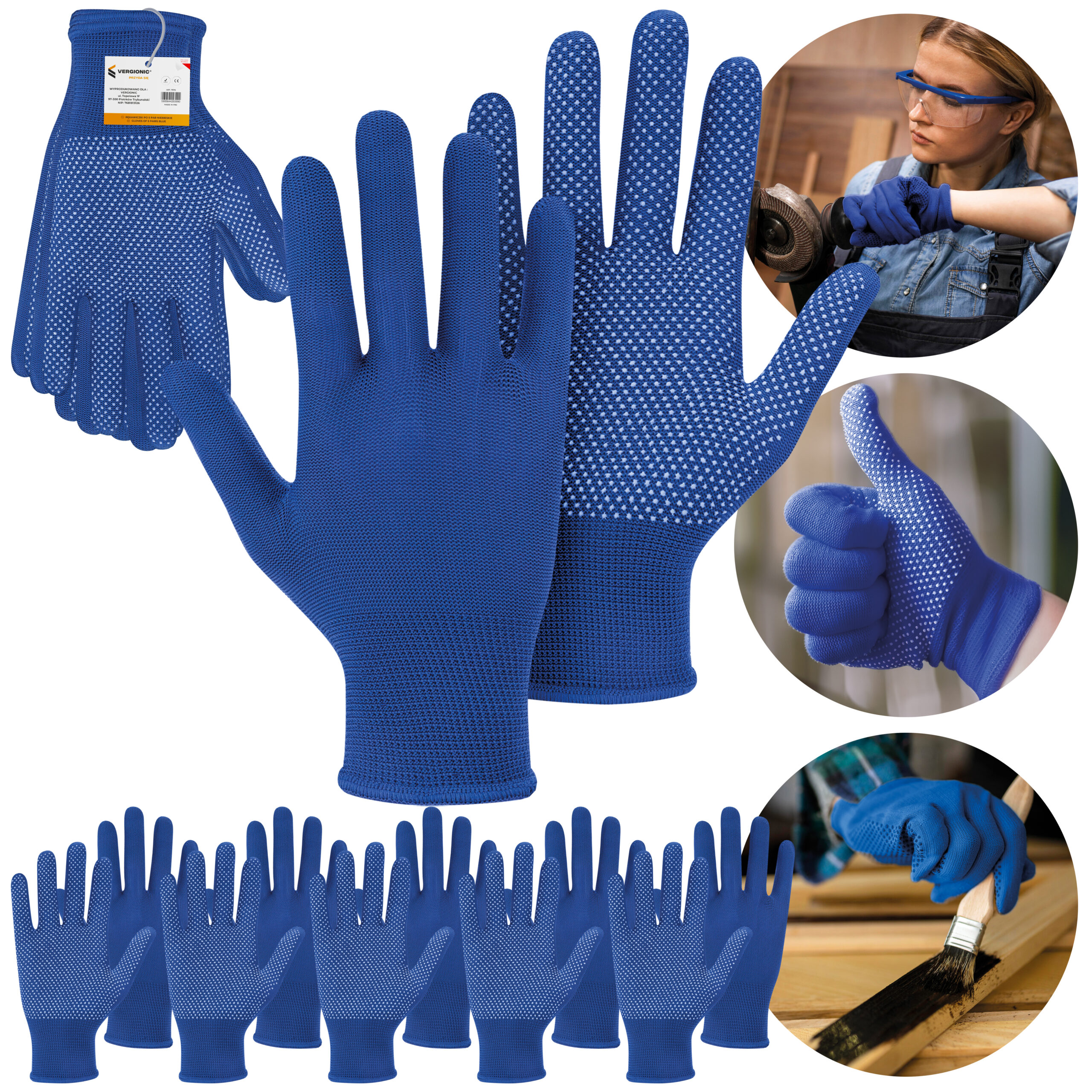 Rękawiczki 5 par niebieskie VERGIONIC 7976_12